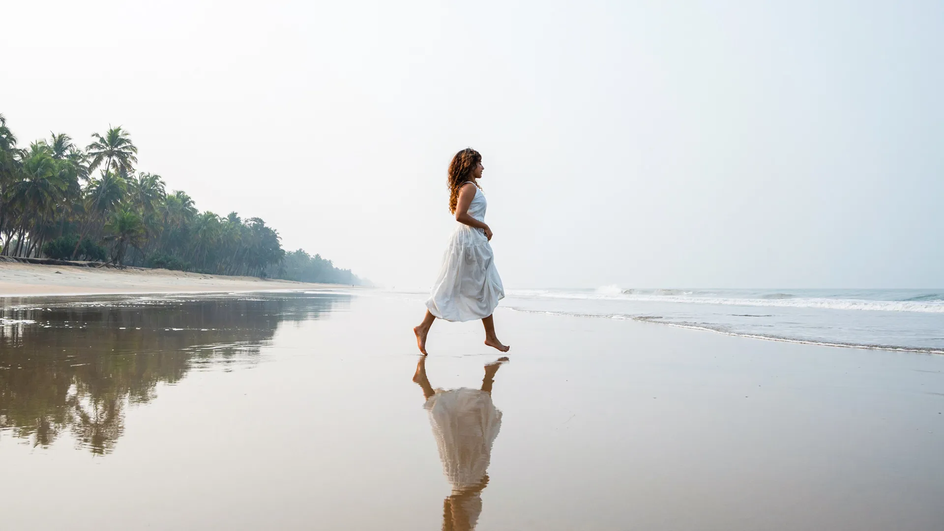 Barefoot on the beach